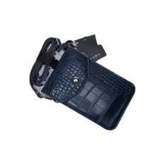 Borsa cellulare ZARA blu ecopelle tracolla nuova con etichetta