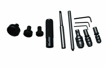 Lathe Tailstock Tap And Die Holder Set MT2 Shank Threading Tapping Kit 8 Pcs Set