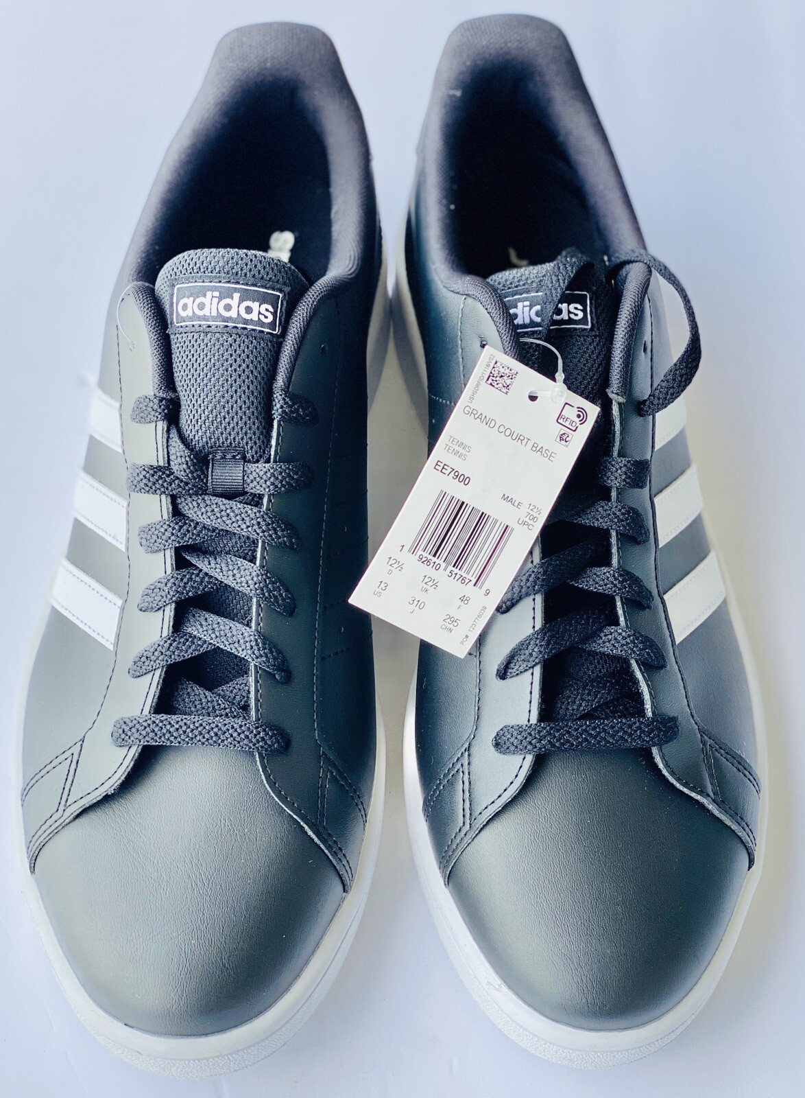 Size 13 - adidas Grand Court Base Black for sale online | eBay