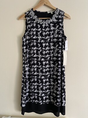 New with tags Daniel Rainn sleeveless tunic dress black  floral size XS (6-8)