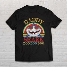 Daddy Shark Doo Doo Doo shirt gift for father Black Navy Dark Heather
