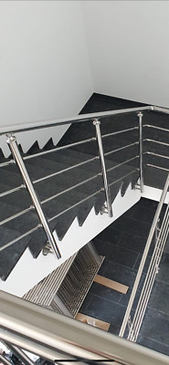 Edelstahl Balkon Geländer Und Treppen Geländer Sprossen waagerecht mit Statik