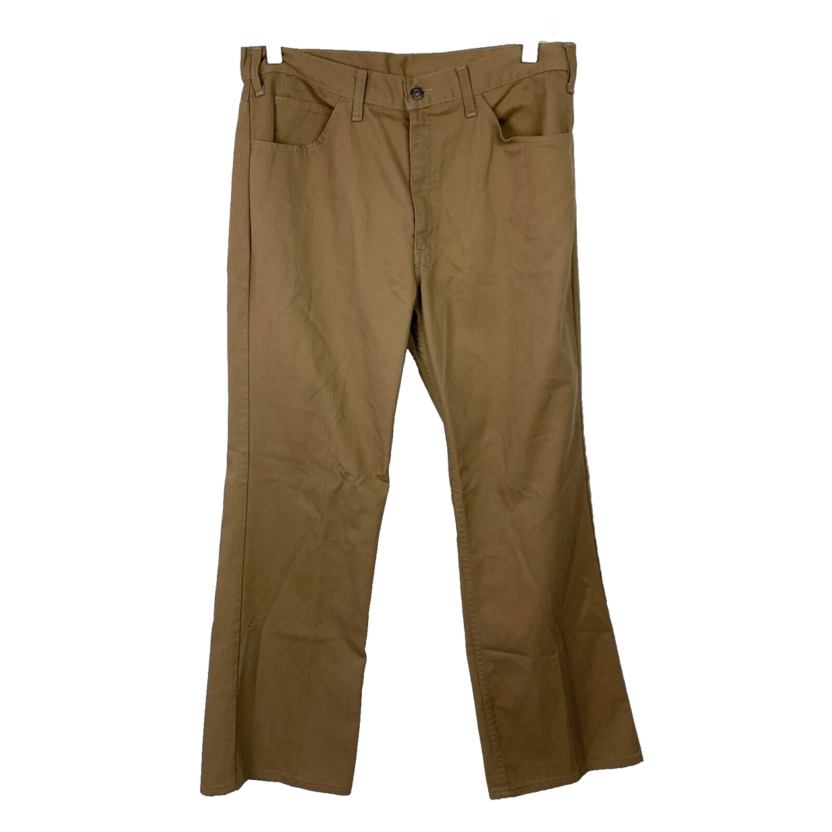 LEVI’S STA-PREST BIGE TALON Levis Sta-Prest Brown Big E Talon Ribbed Corduroy Zip Pants