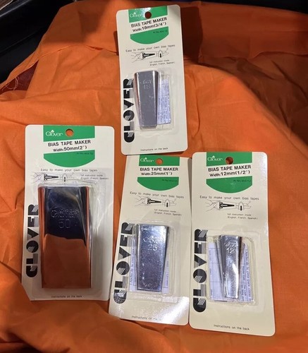 NEW Clover Bias Tape Maker Set of All 4 Sizes 1/2" 3/4" 1" 2"