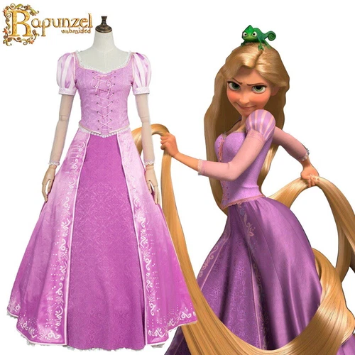 Erwachsene Prinzessin Rapunzel Kostüm Tangled Fairytale Princess Cosplay Kostüm - Bild 2 von 14