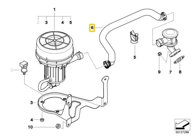Manguera bomba aire bmw serie 5 e60 e61 520i 525i 530i 01-05 7556956 SIN DEBER 🇺🇸 Foto 4 de 4