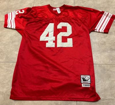 Ronnie Lott 42 Throwback Mitchell Ness San Francisco 49ers Red
