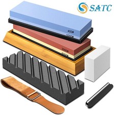 Knife Sharpening Stone Set Professional Whetstone 4 Side Grit 400/1000 3000/8000
