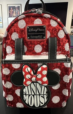 Disney Minnie Mouse Red Black Polka Dot Sequin Ear Holder