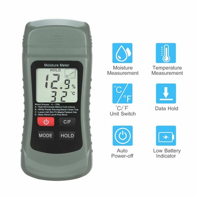 W/Two Pins Water Leak Detector Damp Tester Timber Damp Detector Tool LCD Digital Moisture Detector Moisture Tester SLL Wood Moisture Meter W/Two Pins Water Leak Detector Damp Tester Timber Damp Detector Tool LCD Digital Moisture Detector Moisture Tester SLL Wood Moisture Meter