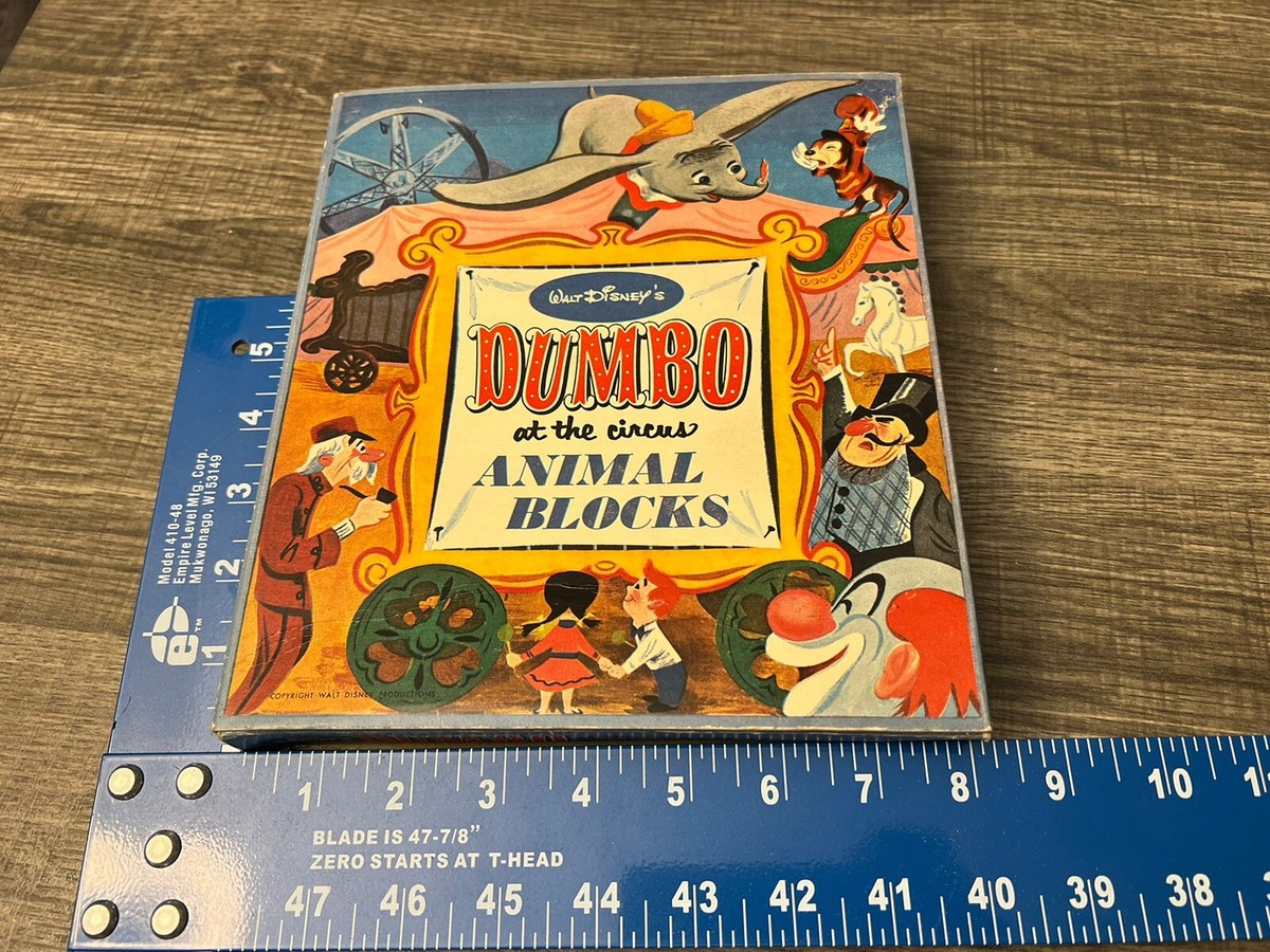 Vintage Walt Disney's Dumbo At The Circus Animal Blocks Rare