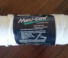 Maxi-Cord Twisted Polypropylene Skein 6mm 100 yds White-WO1 Macrame Crafts