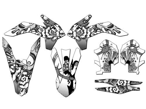 2014-2015 EXC-F ZANY White Senge Graphics Kit Compatible with KTM - Picture 1 of 10