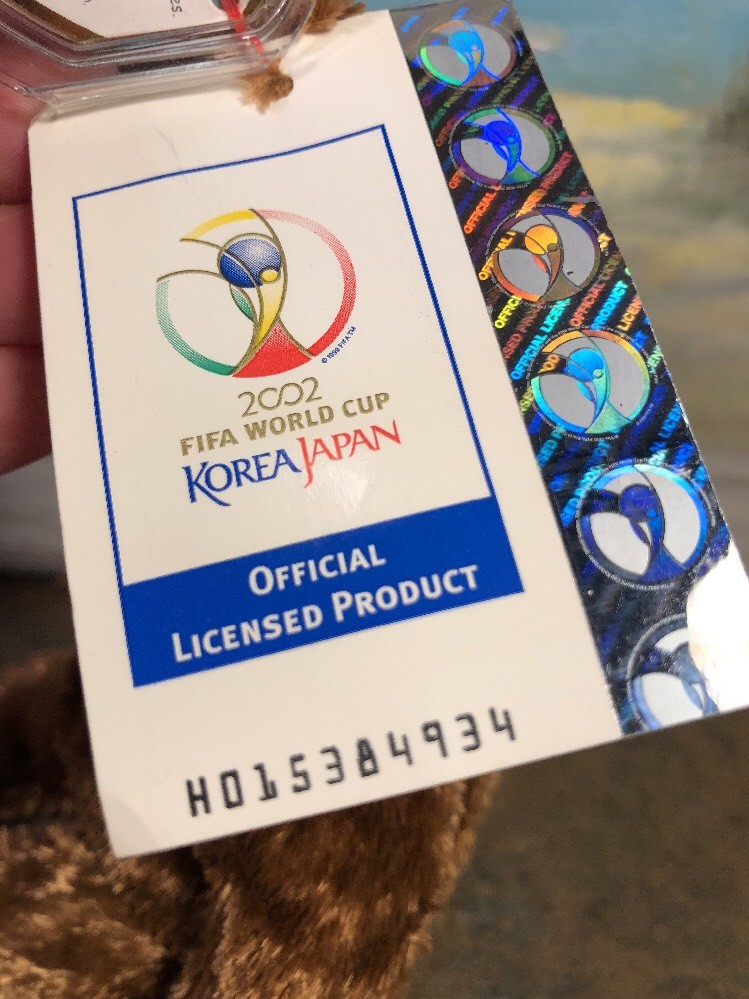 TY JAPAN/KOREA FIFA WORLD CUP 2002 CHAMPION BEAR BEANIE BABY