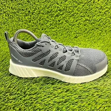 Reebok Fusion Flexweave Mens Size 7W Gray Composite Toe Work Shoes Sneakers