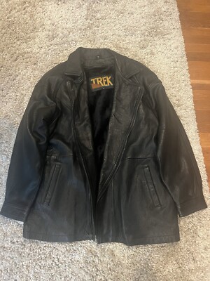 Vintage Trek Genuine Leather Jacket Size XL | eBay
