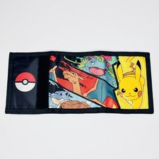 Pokemon Pikachu  Friends Trifold Wallet Canvas All Over Print NWoT