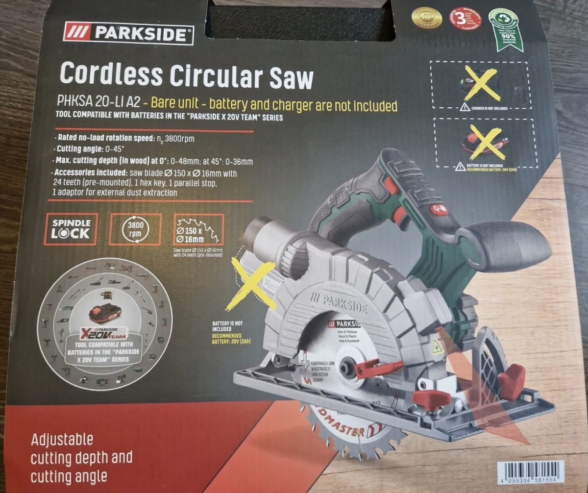 Parkside 20V Battery Charger For 20V Parkside Circular Saw PHKSA