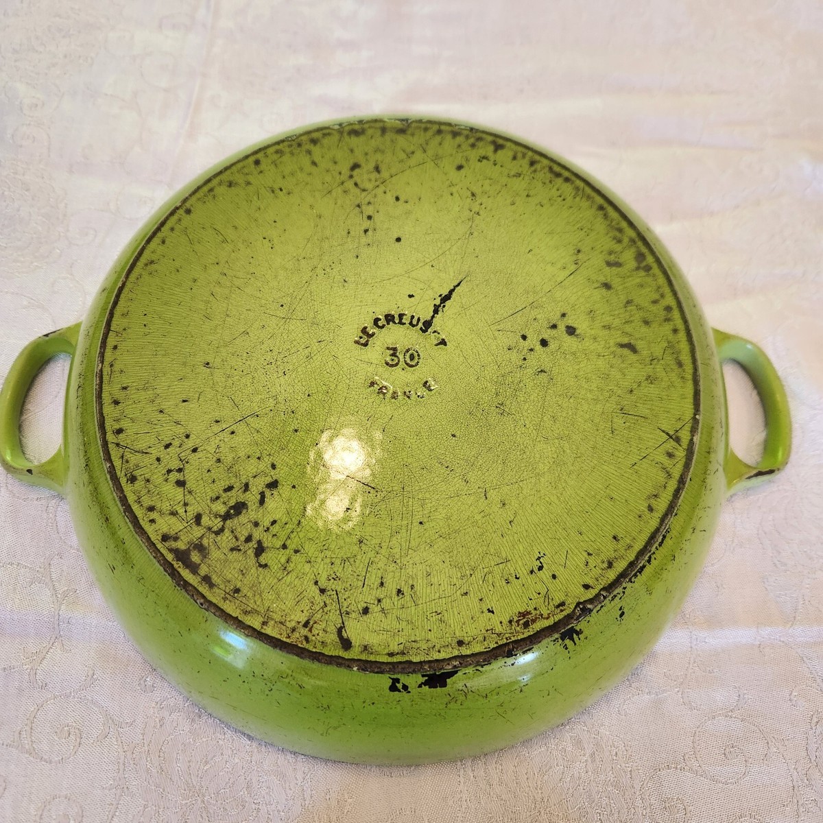 RARE VINTAGE Le Creuset 30 Cast Iron Dutch Oven and 26 Grill Pan