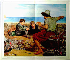 "Boyhood of Sir Walter Raleigh" Print National Geographic Supplement May 1926