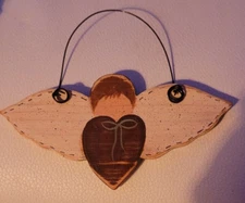 Primitive Wood Angel Christmas Ornament or Wall Hang BEP 2000 Holiday Decorate