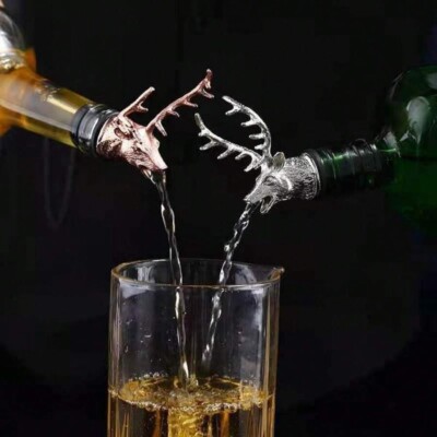 Wine Pourer Aerators Deer Stag Head Shape Stainless Stags Bottle Head Bar Tools