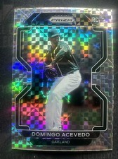 2022 Panini Prizm Power Plaid Domingo Acevedo RC /75 Oakland A's Numbered (82)