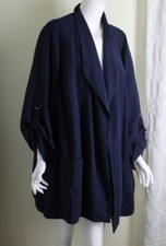 Nwt Lane Bryant Sz 26/28 3x Navy Blue Relaxed Luxury Open Chic Jacket Lagenlook