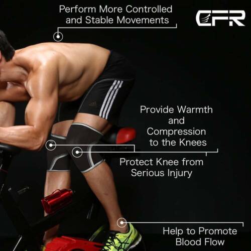 Pair 7mm Knee Compresion Sleeves Support Guard Brace Weightlifting Powerlifting - Picture 4 of 10