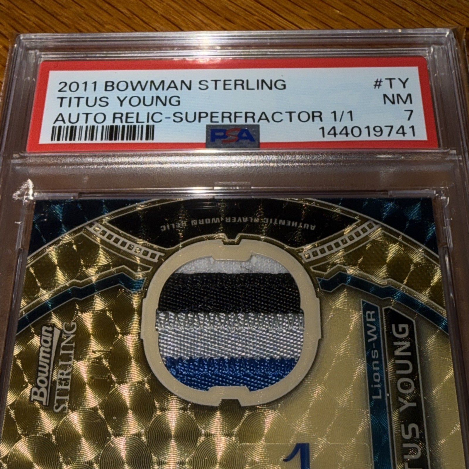 2011 Bowman Sterling Titus Young Superfractor 1/1 Auto RPA PSA 7 Lions  1 Of 1 view 5