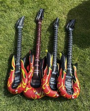 4x Inflatable Guitars Fancy Dress Costume Accessory Used In Excellent Condition