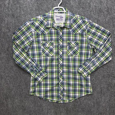 Wrangler 20X pearl snap button shirt Advance Comfort shirt Men's size Large