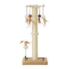 27" Cat Scratching Post with Sisal, Track Ball Toys - Indoor Vertical Scratcher
