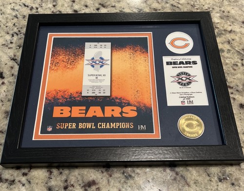 NFL Chicago Bears Super Bowl Champions Certificate Authenticity Highland Mint - Picture 1 of 4