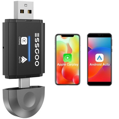 2in1 Kabelloses Carplay & Android Auto Adapter 5.0GHz WLAN Type-C/USB Plug&Play