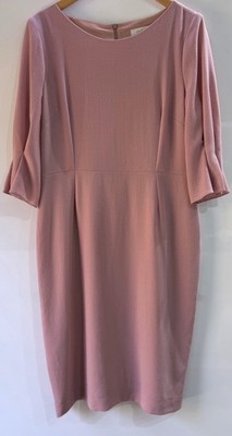 Midikleid Ziege rosa Wollmischung UK 16 - Arbeitskleidung Anlass Hochzeit Gast