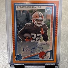 2025 Panini Donruss Dylan Sampson Browns Rated Rookie Orange Auto #389 RC