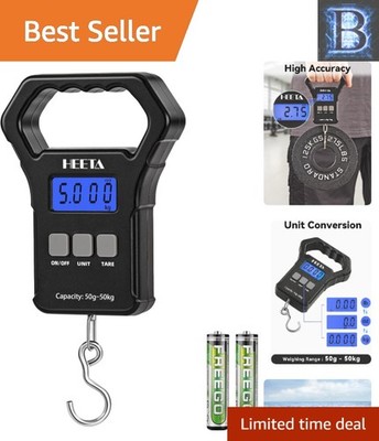 Accurate Portable Fishing Scale - 110lb Capacity & Backlit LCD for Easy Reading