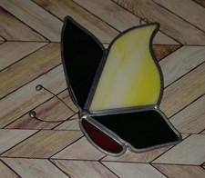 Vintage Butterfly Suncatcher Stained Glass 4" x 3" Window Decor