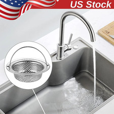 Kitchen Sink Strainer Large Wide Rim 4.5" Stainless Steel Mesh Drain Filter