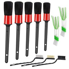 10pcs Auto Car Detailing Brush Set Car Interior Cleaning Kit Red