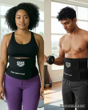 Men's Women's Sweat Body Shaper Waist Trainer  Double-Pull Control Belt 5XL