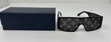 Louis Vuitton Sunglasses Z1451U - Black w/ Silver Monogram Sideway Lens LV RARE 
