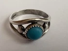 VTG. Bell Trading Post Native American Sterling Silver & Turquoise Ring Sz 6