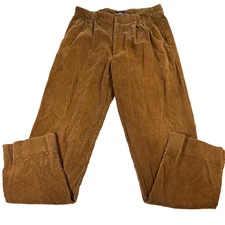 Dockers Corduroy Pants Mens 32x32 Brown Pleated Relaxed Fit Vintage Y2K Style
