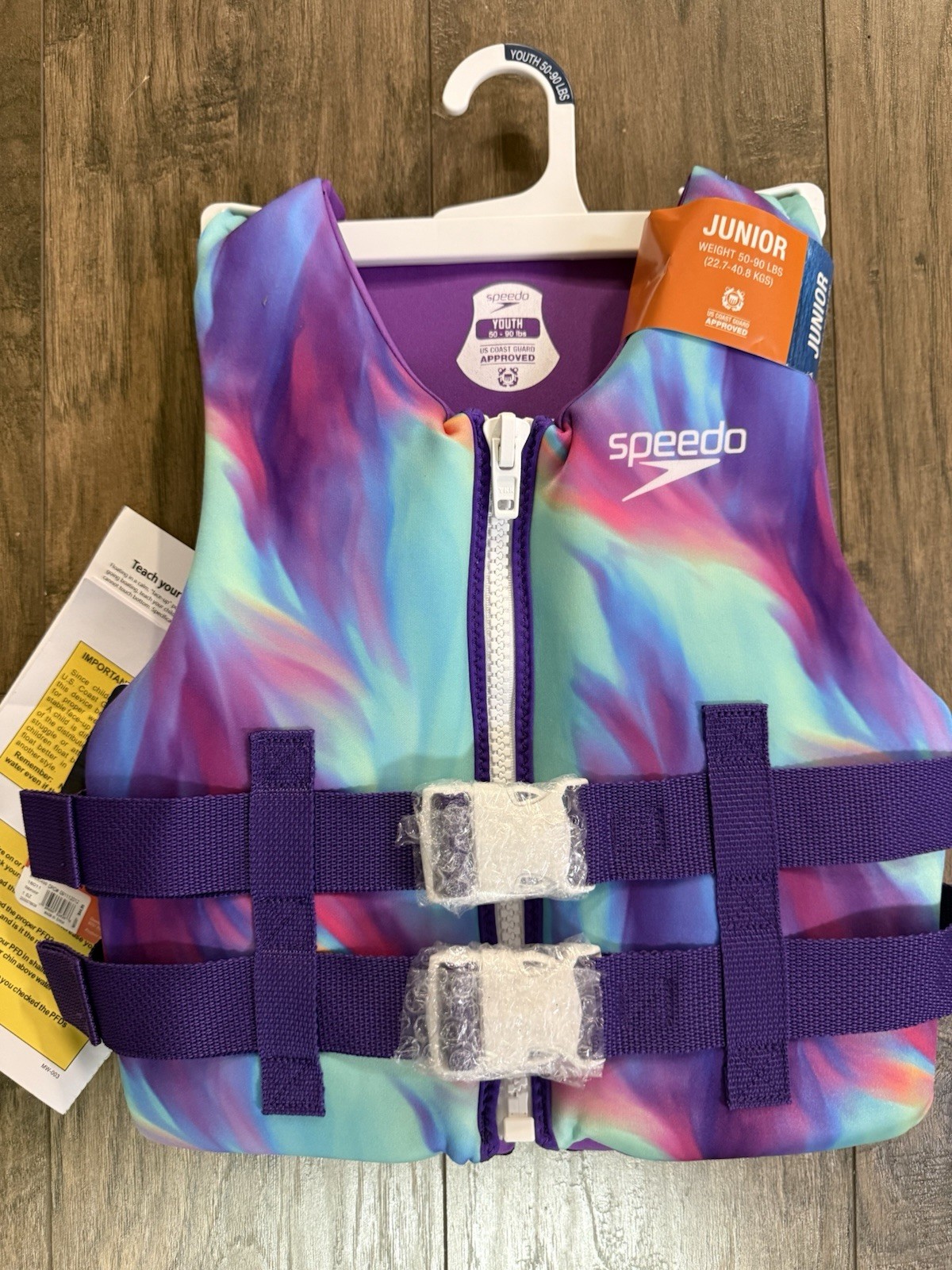 Speedo Youth Swimming Life Jacket Vest (50-90 Lbs) Neoprene Ski Wake Boarding