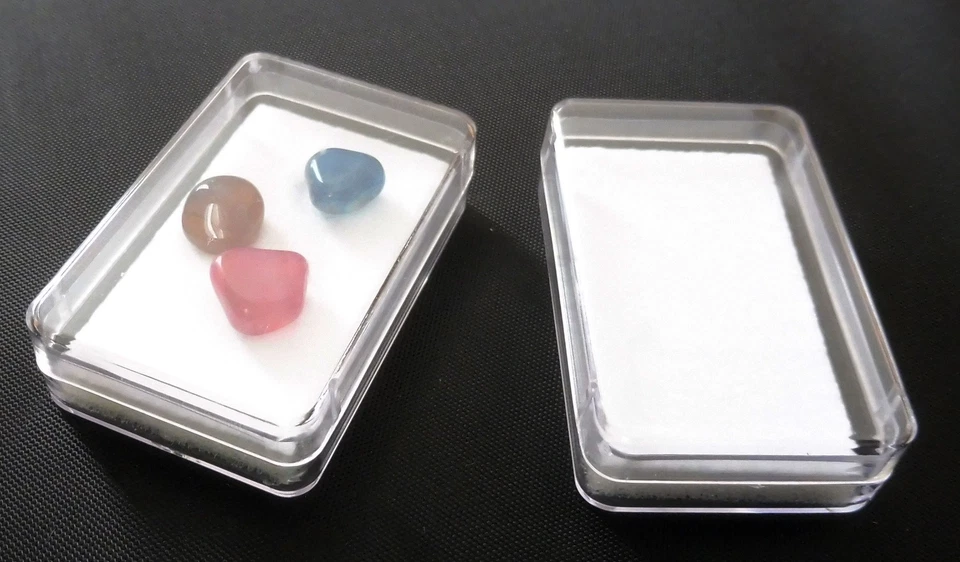 10 Scatoline in plastica rettangolare trasparente con feltrino bianco - Immagine 3 di 4