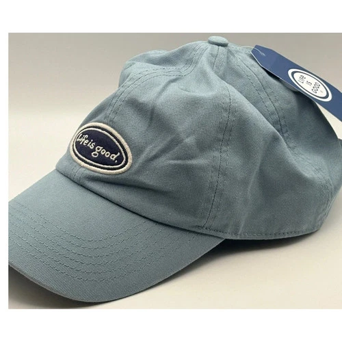 Life is Good Chill Cap Smoky Blue Vintage Oval Logo Cotton Adjustable Hat NWT