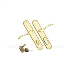 Pella Active Handle Keyed Set for Hinged Door Keys Right Hand RH Polished Brass