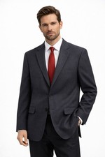 ZINO jacket blazer sport coat 42R wool silk made in italy birds eye weave tweed